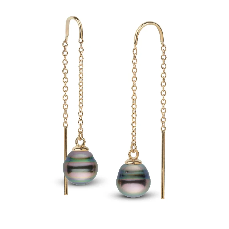 8.0-9.0 mm Tahitian Baroque Pearl Threader Earrings