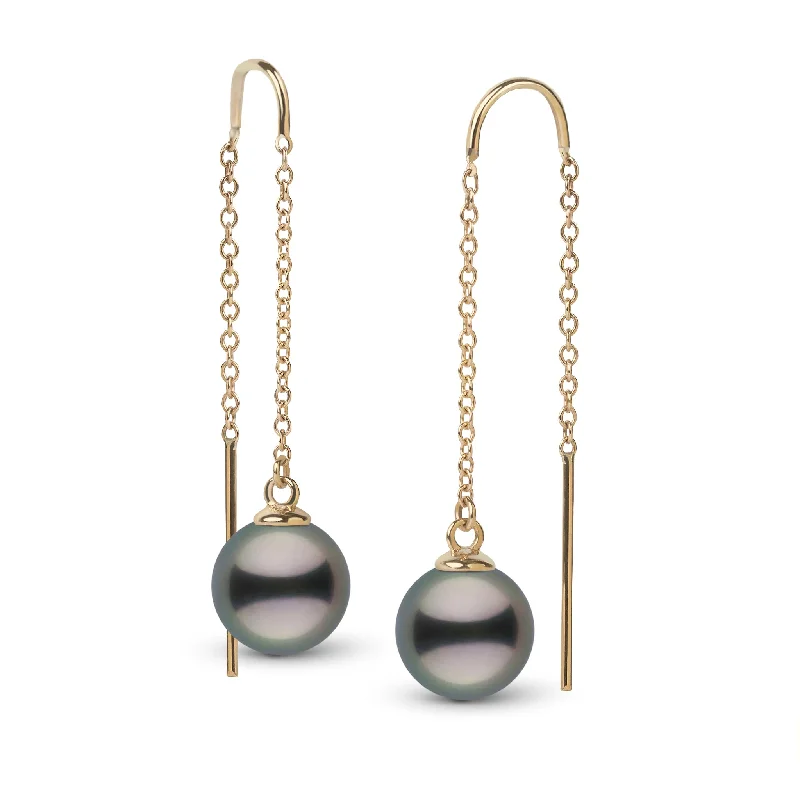 9.0-10.0 mm Tahitian Pearl Threader Earrings