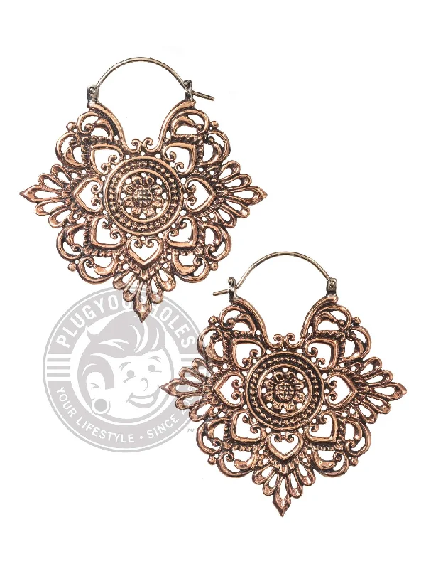 Lily Filigree Copper Earrings