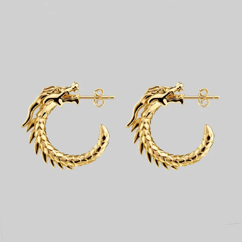 DRAKE. Dragon Hoop Earrings - Gold