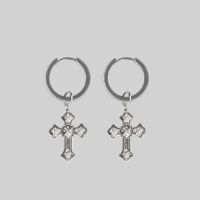 EVA. Cut Out Cross Earrings