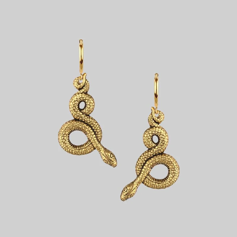 MOIRA. Snake Wrap Hoop Earrings - Gold