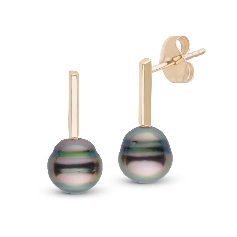 Petite Bar Collection 8.0-9.0 Tahitian Baroque Pearl Earrings