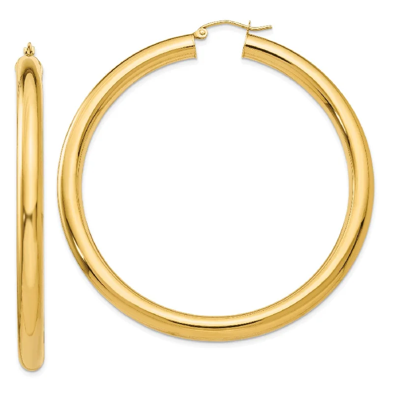 14KT Yellow Gold 60X5MM Hoop Earrings